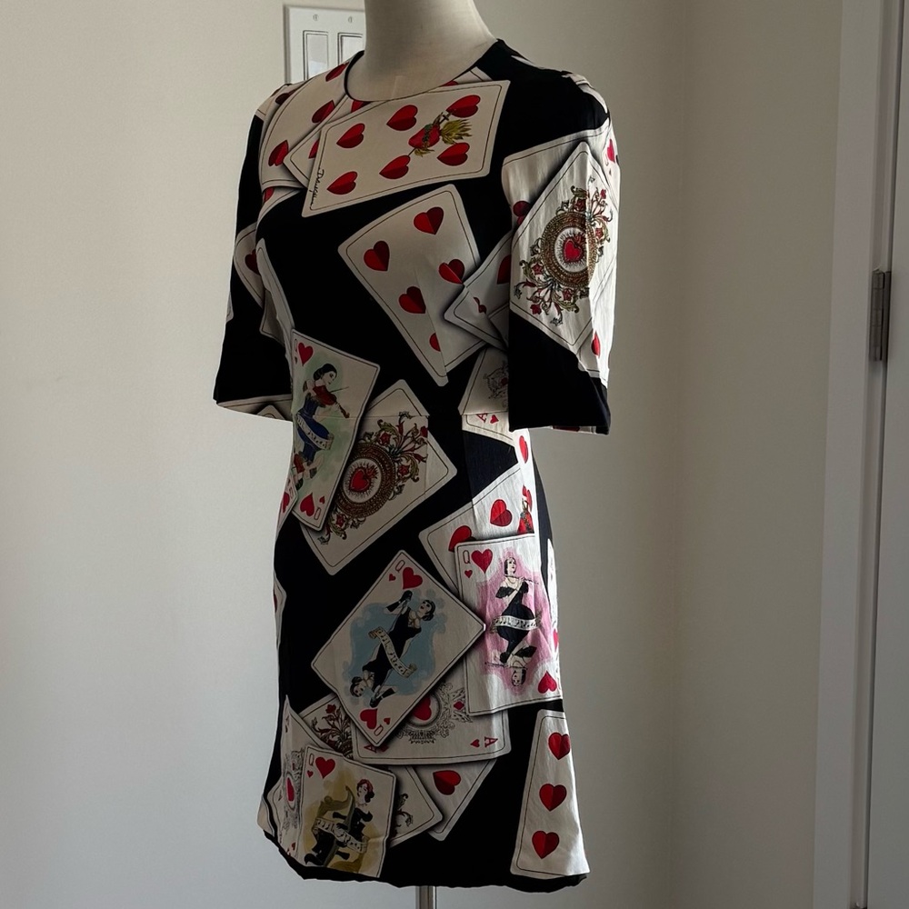 Dolce & Gabbana Playing Cards Dress - Queen of Hearts print Mini - Picture 5 of 16